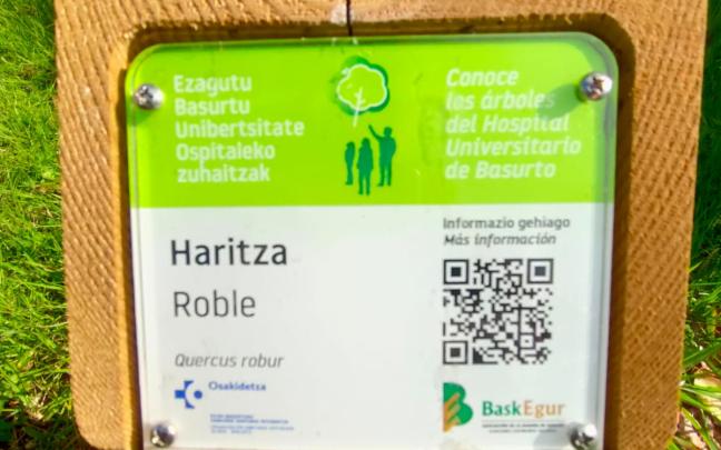 Así son los códigos QR instalados en los jardines de Gernika. Así son los códigos QR instalados en los jardines de Gernika.
