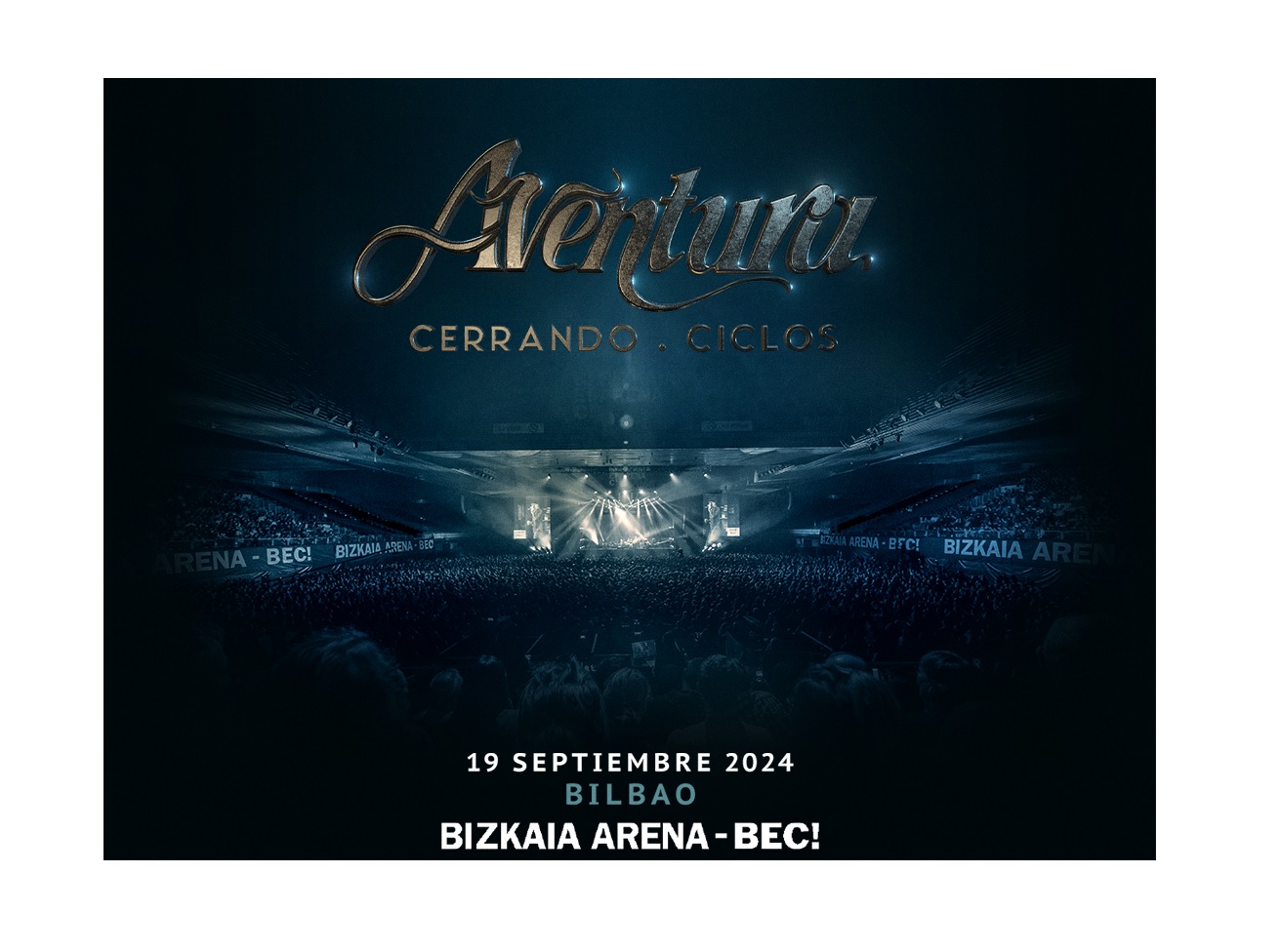 Cartel promocional del concierto de Aventura & Romeo Santos el próximo 19 de septiembre en el BEC