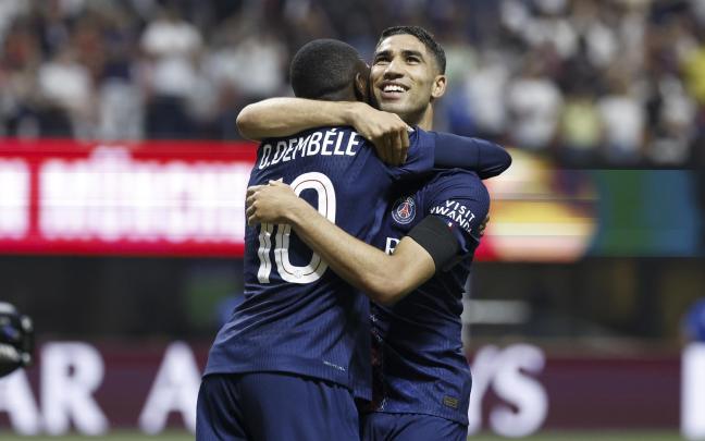 Ousmane Dembélé y Achraf Hakimi