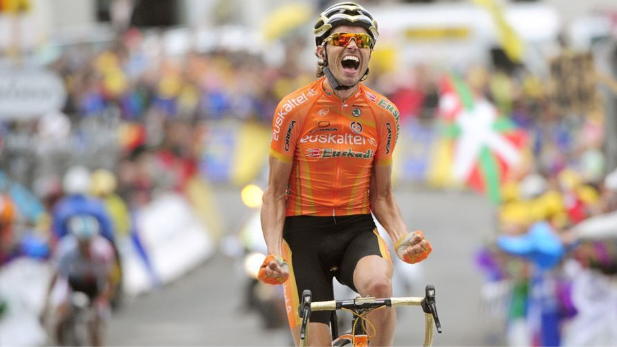 Samu Sánchez en su victoria en el Tourmalet en 2011 con Euskaltel-Euskadi. Foto: Tour de Francia