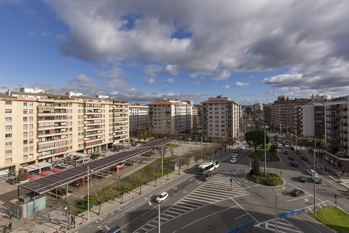 Vista aérea del barrio de San Juan de Pamplona. PAMPLONA.ES