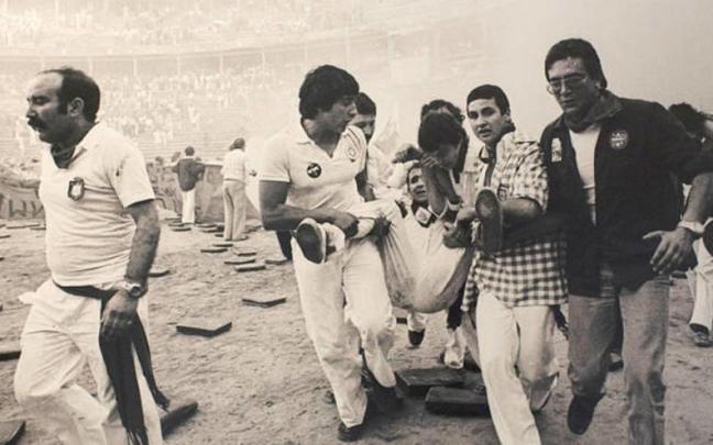 Fotografía sacada en la muestra de Sanfermines 78: gogoan! celebrada por el 40 aniversario de los sucesos / Archivo DNN