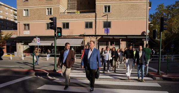 Aspecto de los nuevos pasos de peatones en el entorno de la rotonda de San Jorge. Fotos: Ayuntamiento de Pamplona