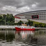 Vista del exterior de San Mamés desde la ría de Bilbao. BILBAO.EUS