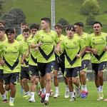 Los jugadores del Sanse han iniciado el trabajo en Zubieta. REAL SOCIEDAD