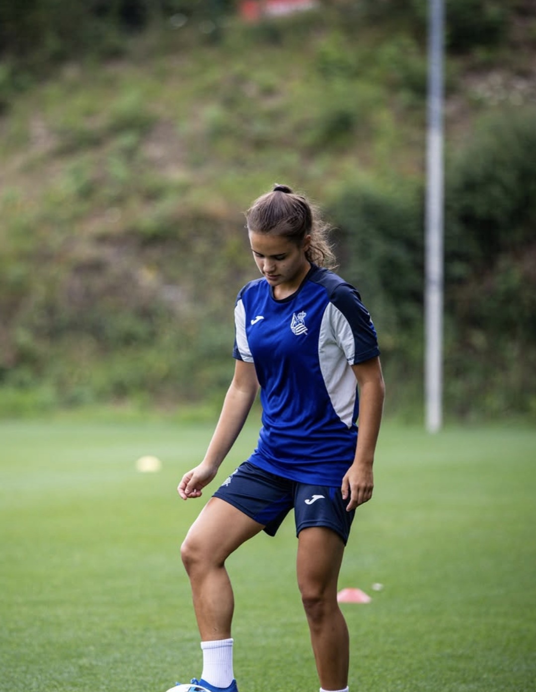 Maren Lezeta en el entrenamiento de ayer. REAL SOCIEDAD