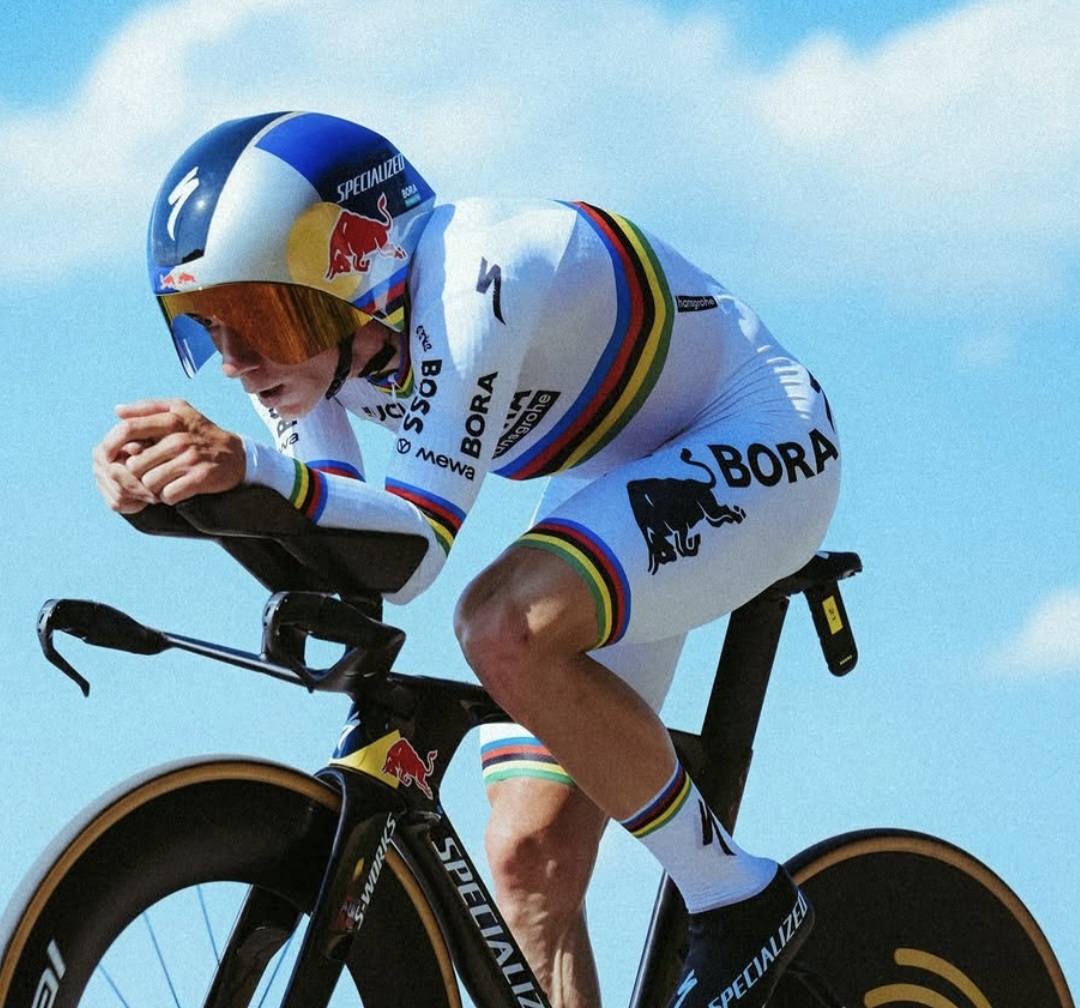 Remco Evenepoel en la crono individual de ayer