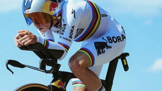 Remco Evenepoel en la crono individual de ayer
