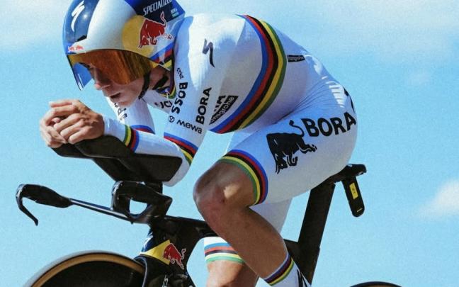 Remco Evenepoel en la crono individual de ayer
