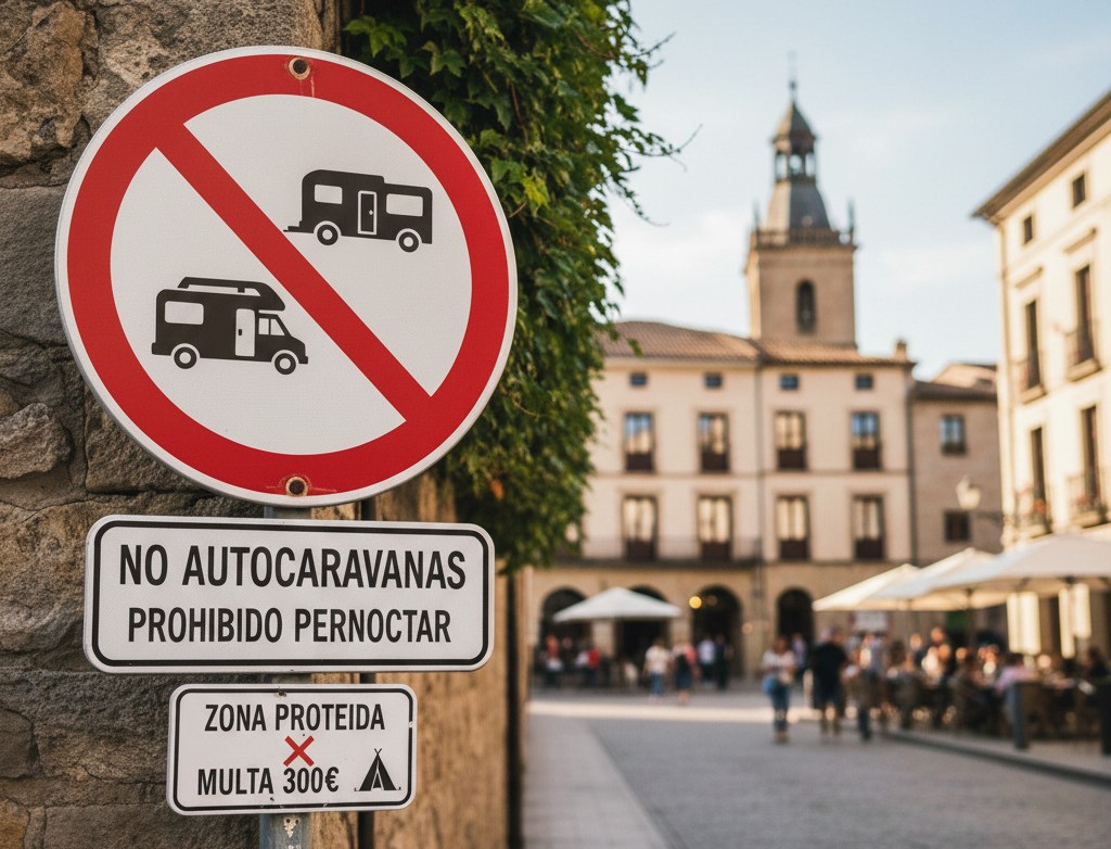 Señal de Prohibido autocarabanas