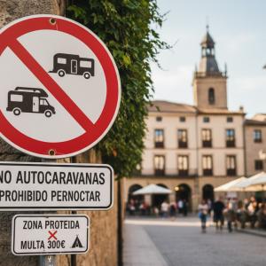 Señal de Prohibido autocarabanas