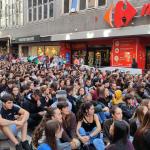 Sentada en la movilización por Palestina en Gasteiz. ONDA VASCA