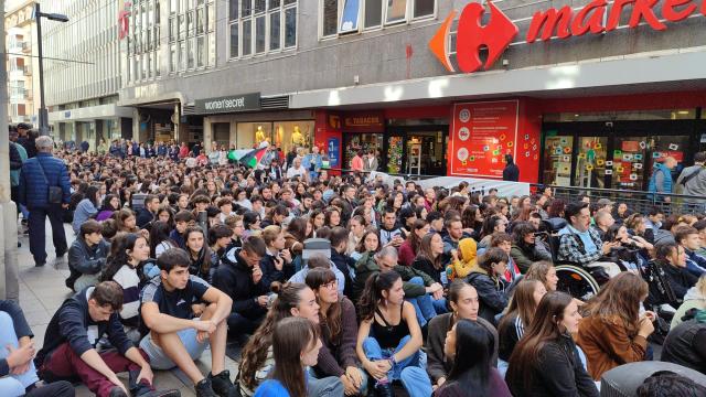 Sentada en la movilización por Palestina en Gasteiz. ONDA VASCA