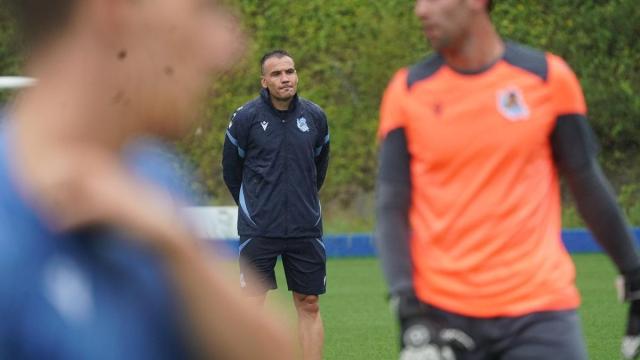 Sergio Francisco, en un entrenamiento. REAL SOCIEDAD