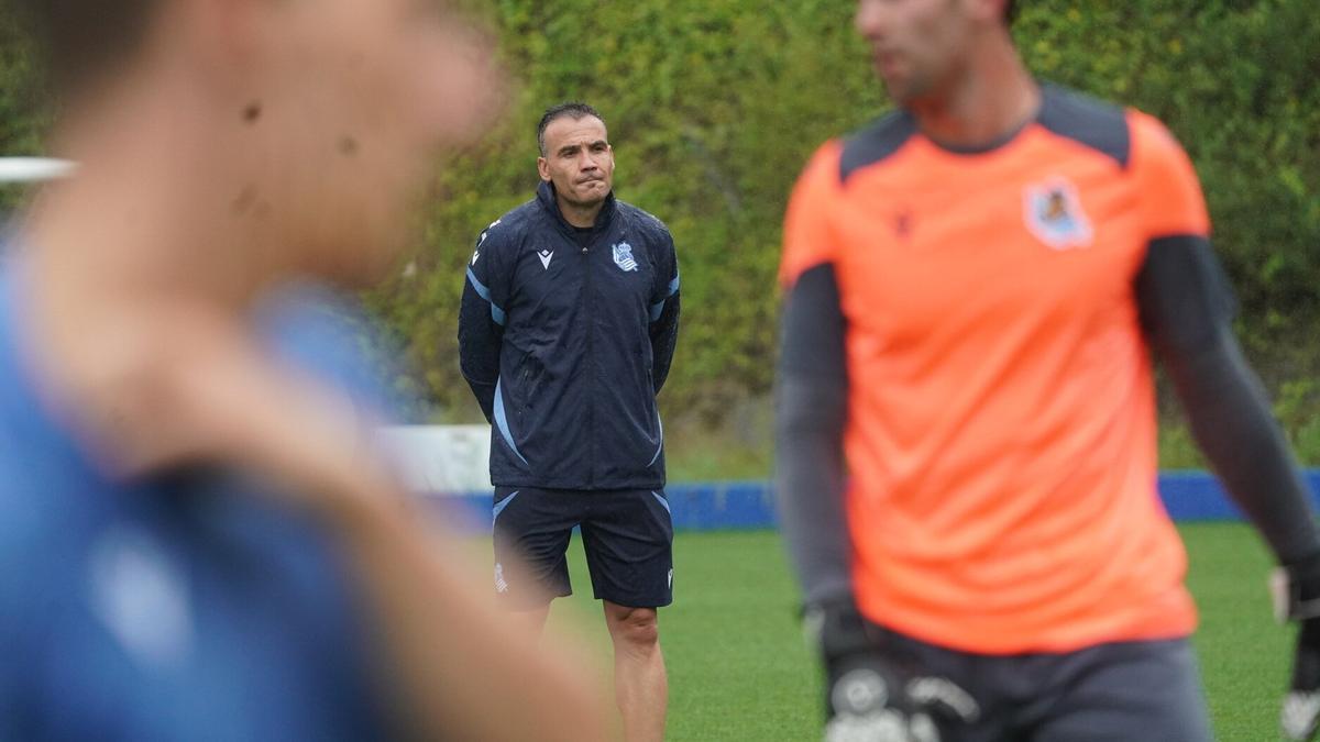 Sergio Francisco, al frente de la Real Sociedad. RUBEN PLAZA