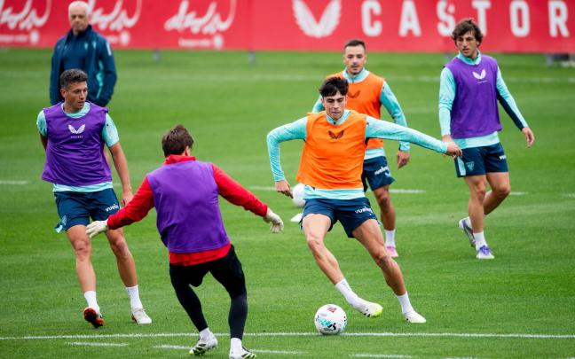 Imagen de una sesión de entrenamiento del Athletic. Foto: Athletic Club