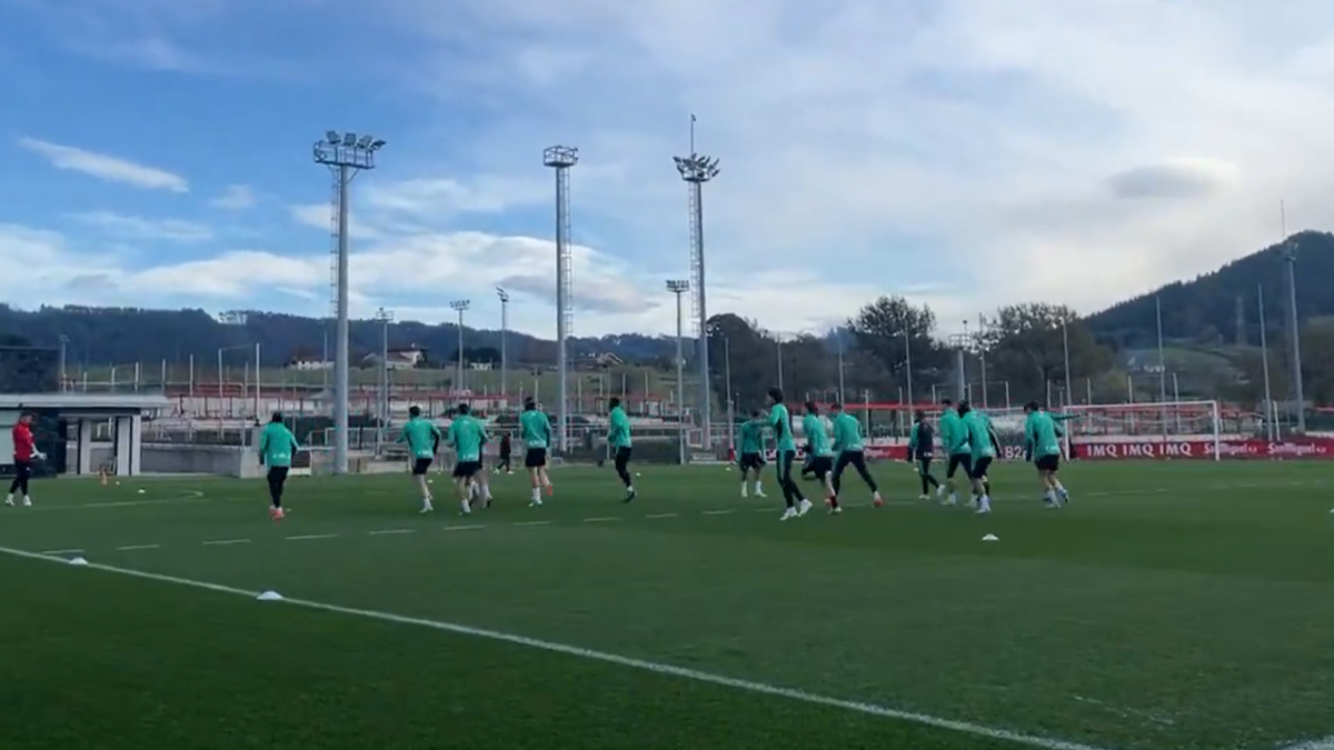 Imagen del entrenamiento de esta mañana en Lezama