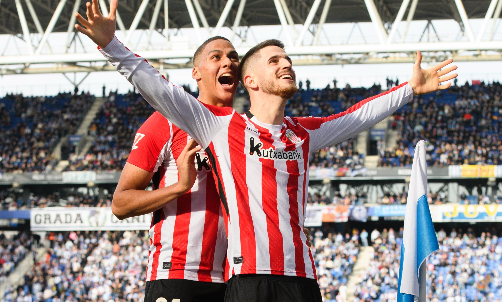 Oihan Sancet celebra su gol ante el Espanyol / Athletic CLub