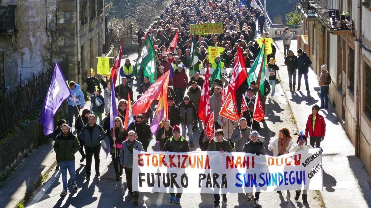 Imagen de la manifestación de este domingo en Alsasua por Sunsundegui Nerea Mazkiaran