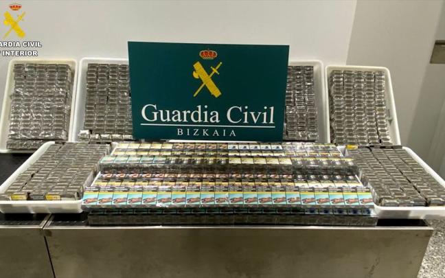 Incautadas 1120 cajetillas de tabaco sin declarar en Bilbao Incautadas 1120 cajetillas de tabaco sin declarar en Bilbao