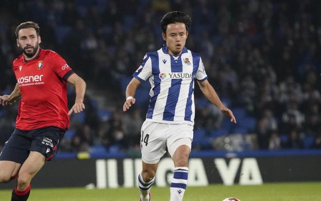 Kubo, en un partido anterior contra Osasuna. RUBEN PLAZA