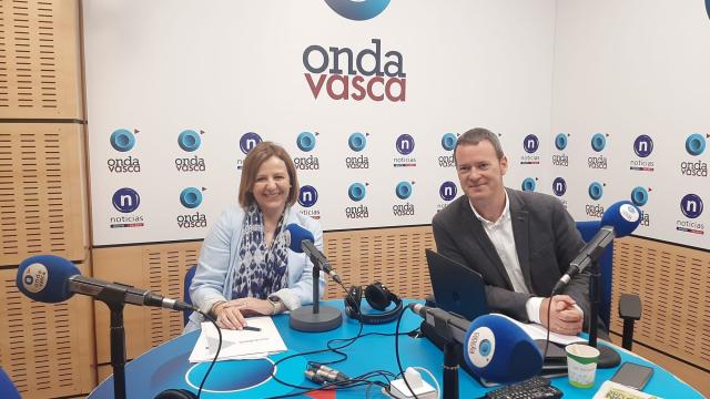 Tamara Yagüe, presidenta de Confebask en los estudios de ONDA VASCA