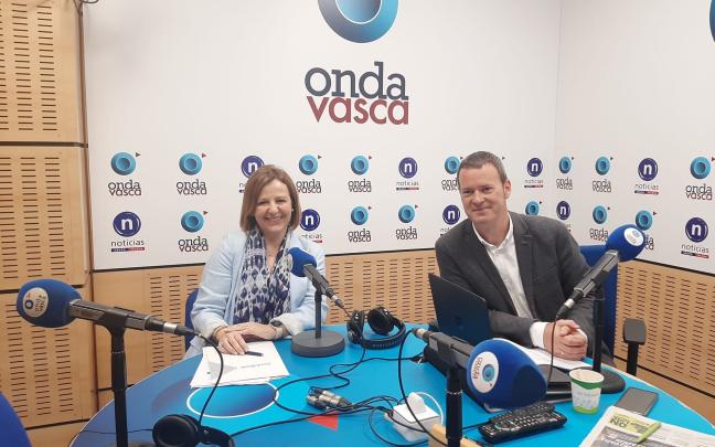 Tamara Yagüe, presidenta de Confebask en los estudios de ONDA VASCA