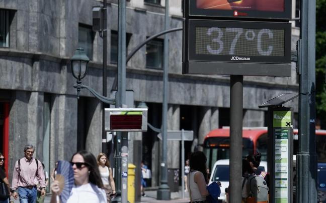 Termómetro en Bilbao durante la ola de calor / DEIA 