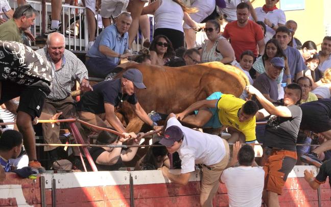 Así ha sido el salto de un toro a la grada en Cadreita Ángel López Alemán