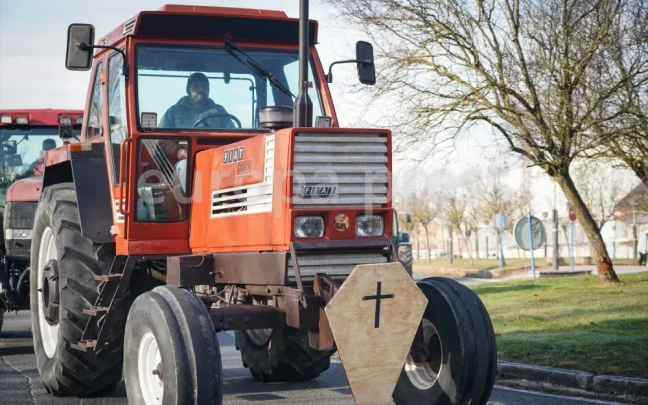 Un tractor en una jornada de protestas anterior. EP