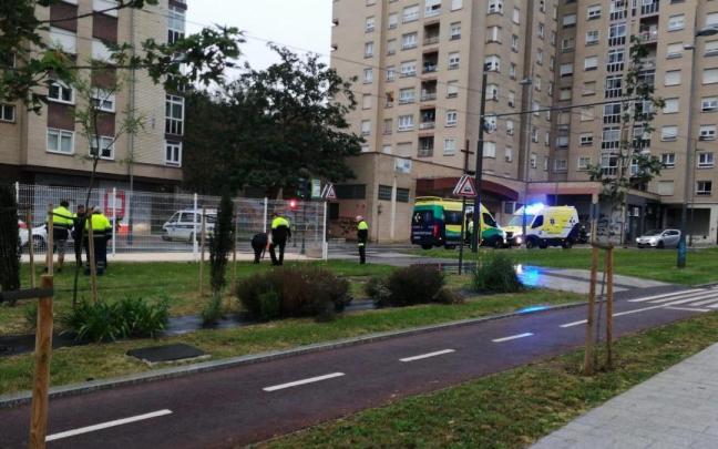Lugar donde se ha producido el atropello a una mujer por el tranvía de Gasteiz. Foto: E. González