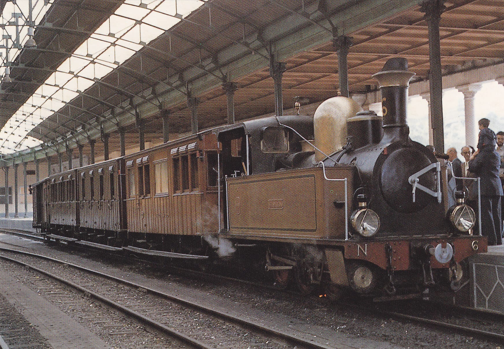 Fotografía antigua del tren donado a Lutxana | Cedida por la Asociación de Amigos del Ferrocarril de Bilbao