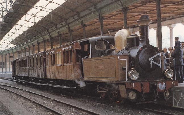 Fotografía antigua del tren donado a Lutxana | Cedida por la Asociación de Amigos del Ferrocarril de Bilbao