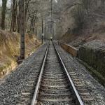 Imagen de un tramo de vía cercano a Zugastieta (Muxika) en la línea Bilbao-Bermeo. ETS