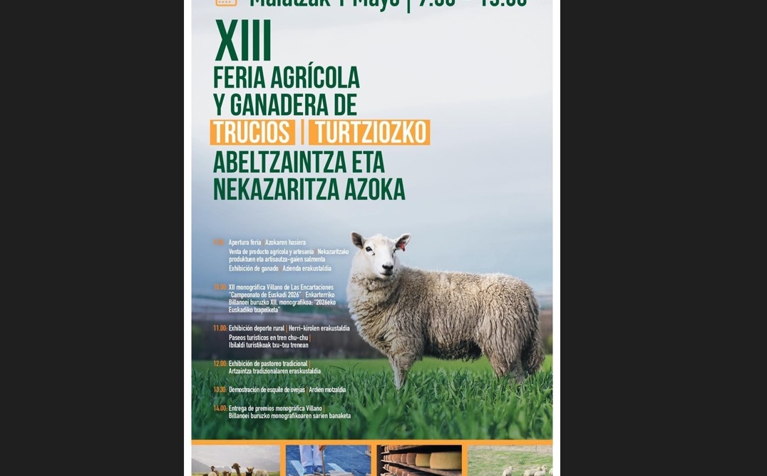 Cartel de la XIII Feria agrícola y ganadera de Turtzioz.