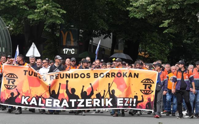 Manifestación en Bilbao de trabajadores de Tubos Reunidos Amurrio. EP