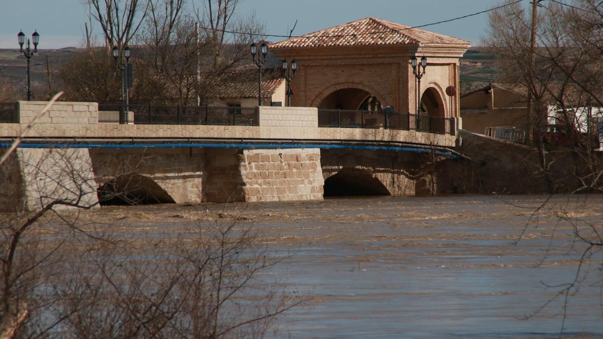 Crecida del río Ebro a su paso por Tudela. DIARIO DE NOTICIAS