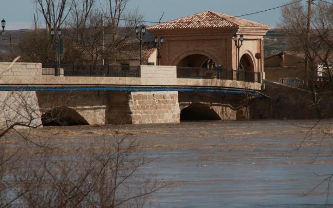 Crecida del río Ebro a su paso por Tudela. DIARIO DE NOTICIAS