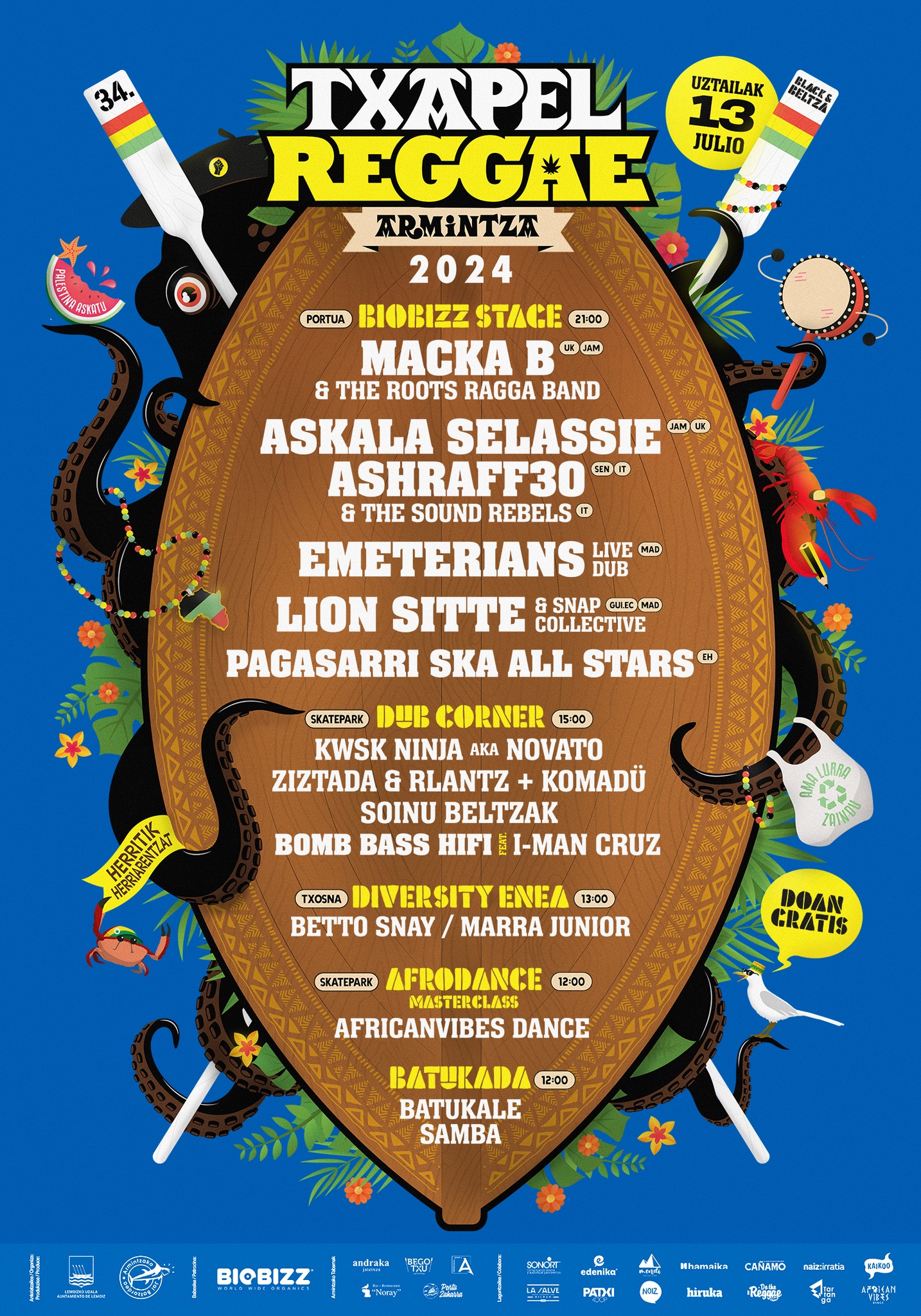Cartel del Txapel Reggae 2024 Cartel del Txapel Reggae 2024