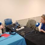 Eider Mendoza con Txema Gutiérrez en el Kursaal. ONDA VASCA