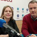 Itziar de la Peña con Txema Gutiérrez en los estudios de ONDA VASCA