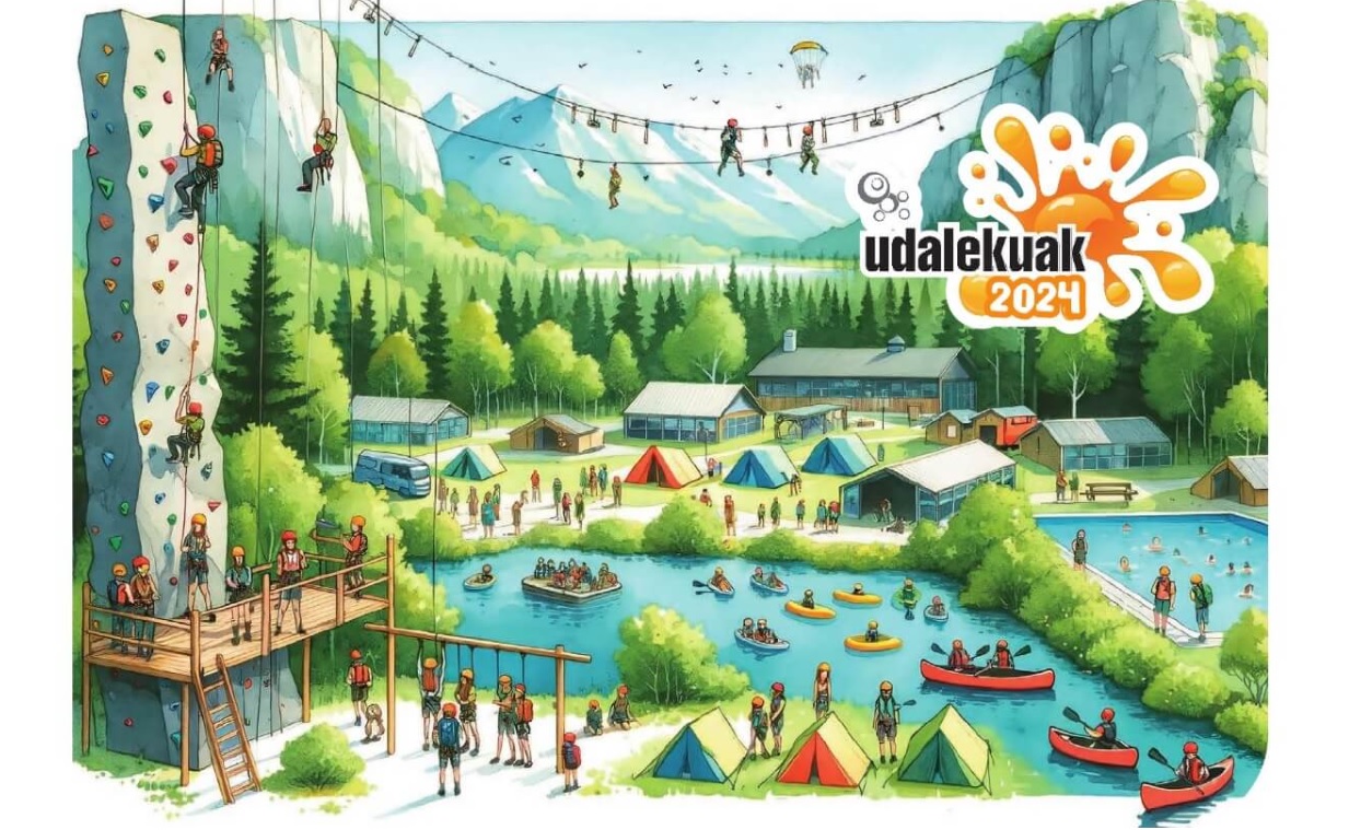 Imagen de la campaña de 'Udalekuak 2024'