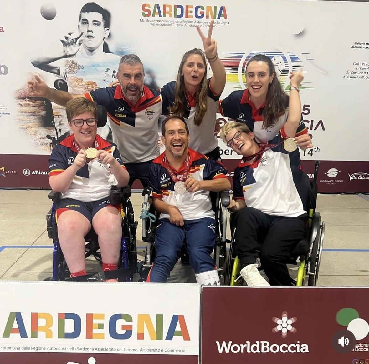 Equipo participante en el Internacional de Boccia de Italia al completo