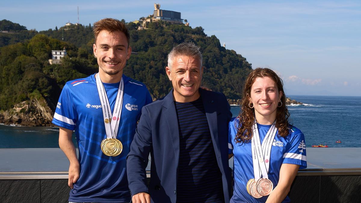 Iñigo Llopis, Gorka Iturriaga y Nahia Zudaire / Foto: Basque Team