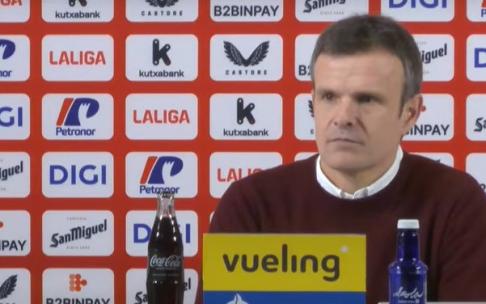 Jon Uriarte, en comparecencia de prensa este mediodía en San Mamés