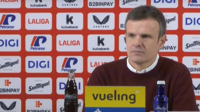 Jon Uriarte, en comparecencia de prensa este mediodía en San Mamés