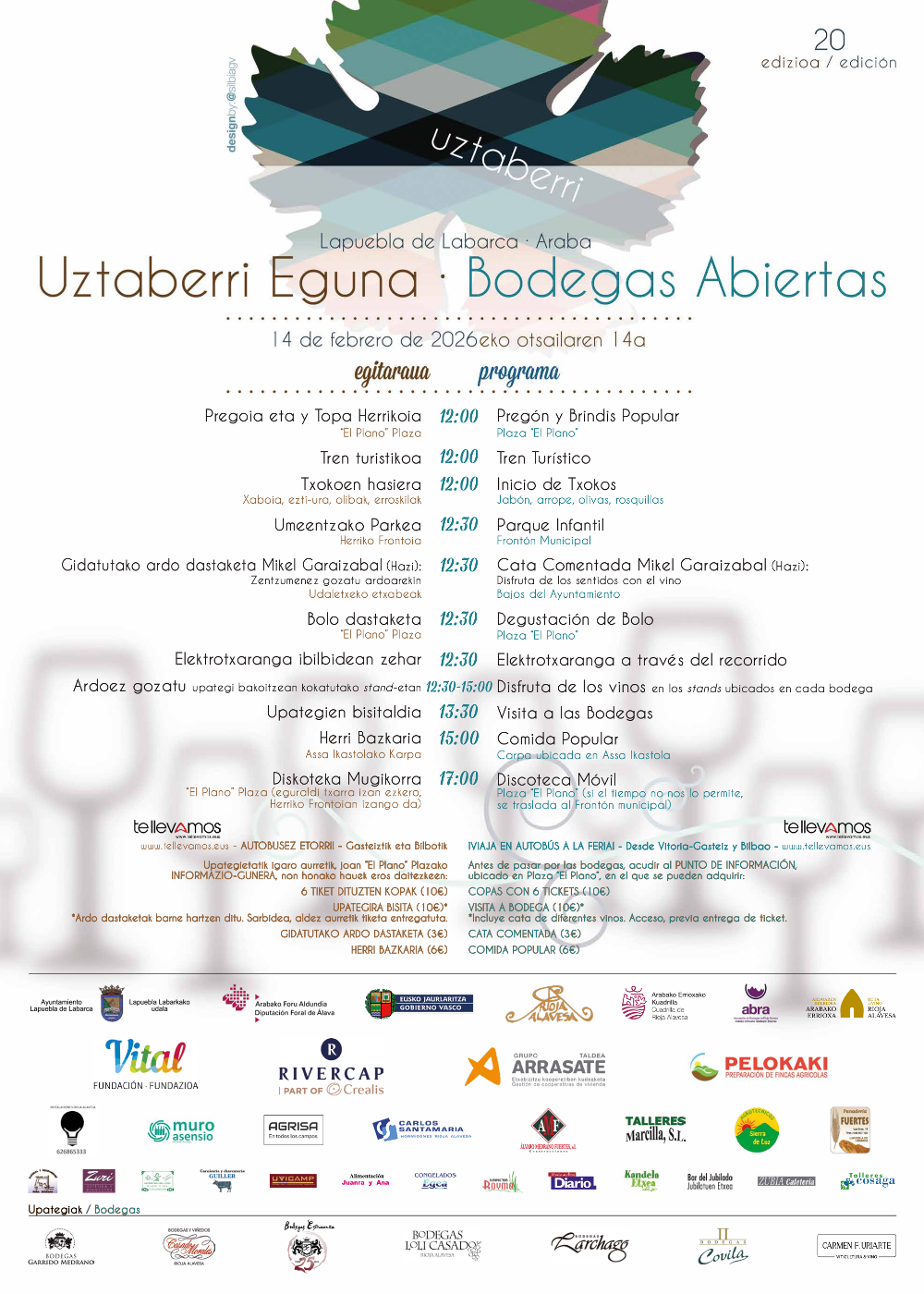 Programación del Uztaberri Eguna 2026