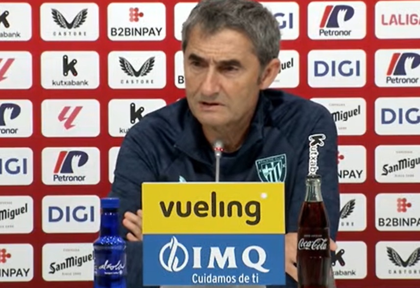 Ernesto Valverde ofreciendo esta tarde la rueda de presna previa al choque contra el Getafe