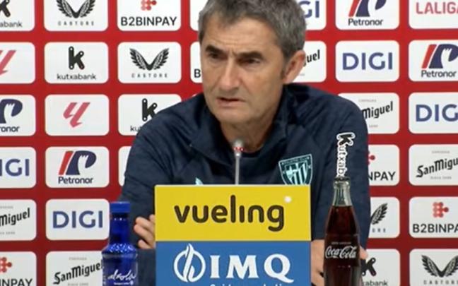 Ernesto Valverde ofreciendo esta tarde la rueda de presna previa al choque contra el Getafe