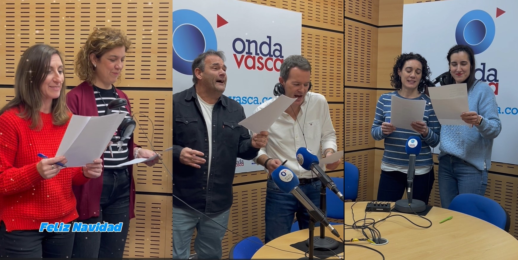 Un momento de la grabación del villancico de Onda Vasca 2024